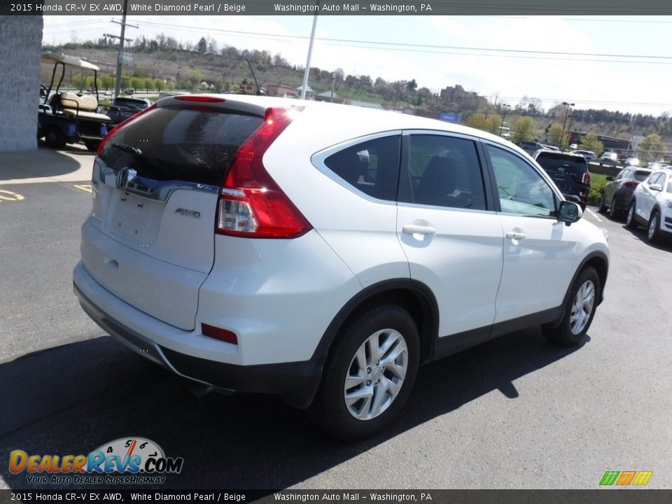 2015 Honda CR-V EX AWD White Diamond Pearl / Beige Photo #7