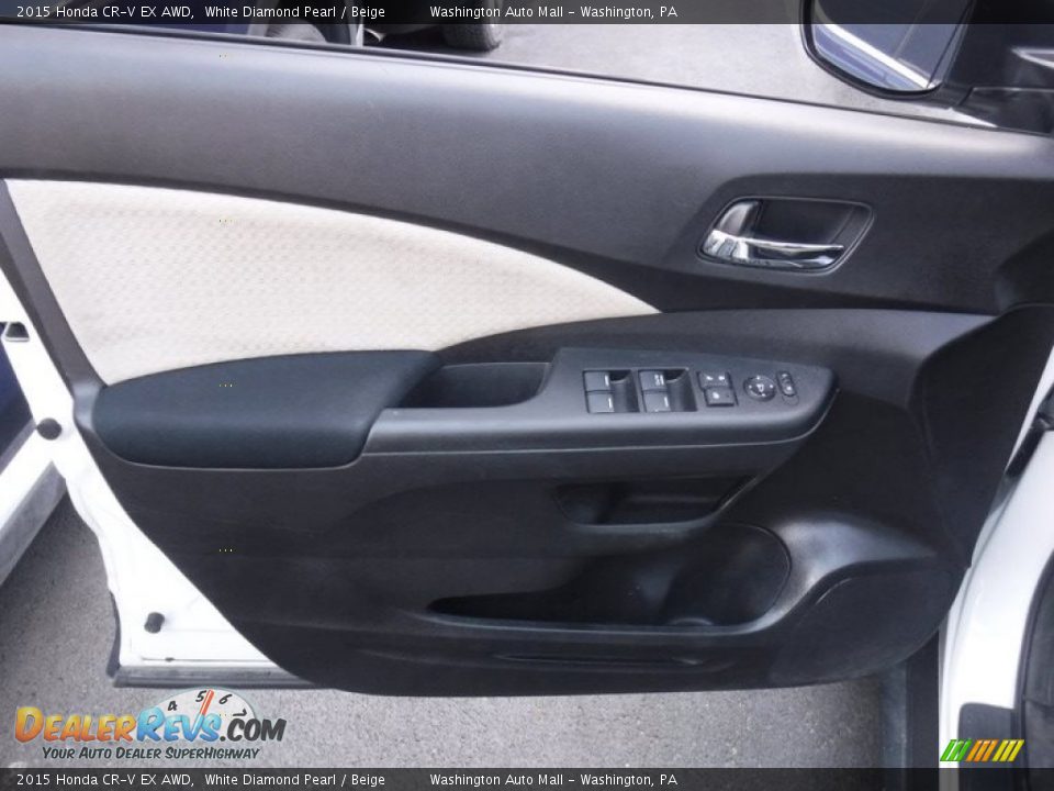2015 Honda CR-V EX AWD White Diamond Pearl / Beige Photo #10