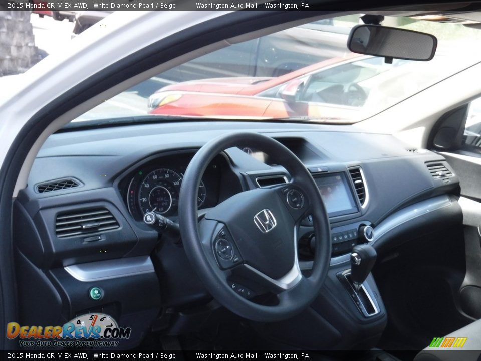 2015 Honda CR-V EX AWD White Diamond Pearl / Beige Photo #12