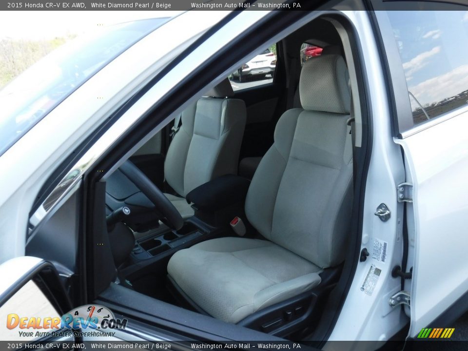 2015 Honda CR-V EX AWD White Diamond Pearl / Beige Photo #14