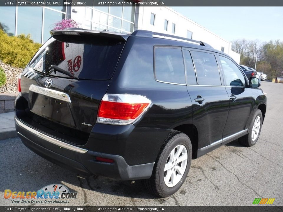 2012 Toyota Highlander SE 4WD Black / Black Photo #16