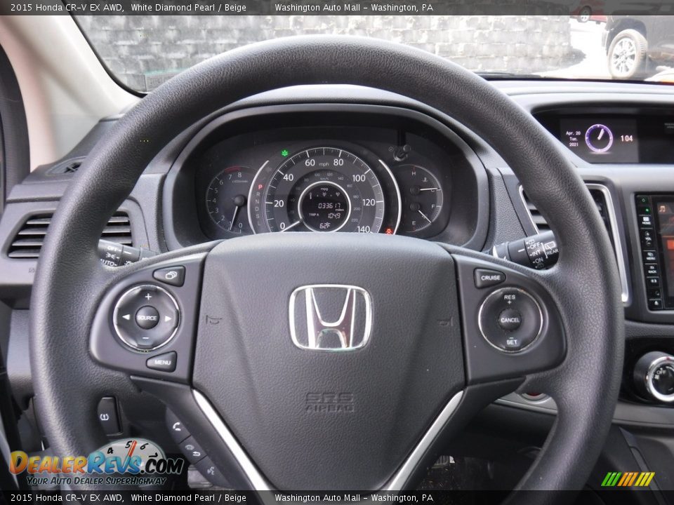 2015 Honda CR-V EX AWD White Diamond Pearl / Beige Photo #19