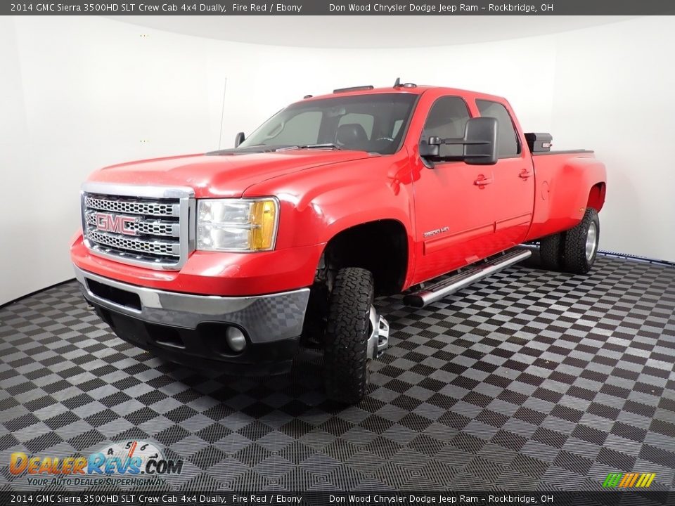 Fire Red 2014 GMC Sierra 3500HD SLT Crew Cab 4x4 Dually Photo #9