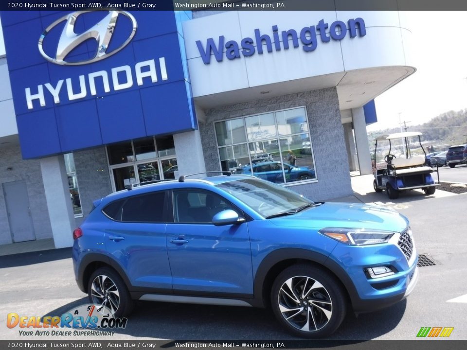 2020 Hyundai Tucson Sport AWD Aqua Blue / Gray Photo #2