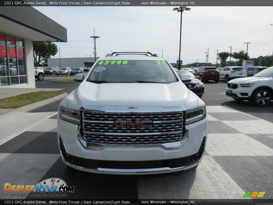 2021 GMC Acadia Denali White Frost Tricoat / Dark Galvanized/Light Shale Photo #2