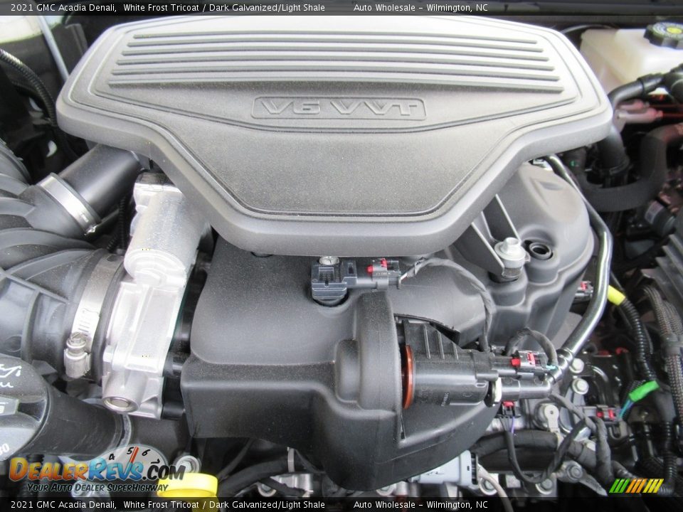 2021 GMC Acadia Denali White Frost Tricoat / Dark Galvanized/Light Shale Photo #6