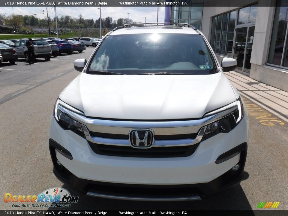 2019 Honda Pilot EX-L AWD White Diamond Pearl / Beige Photo #5