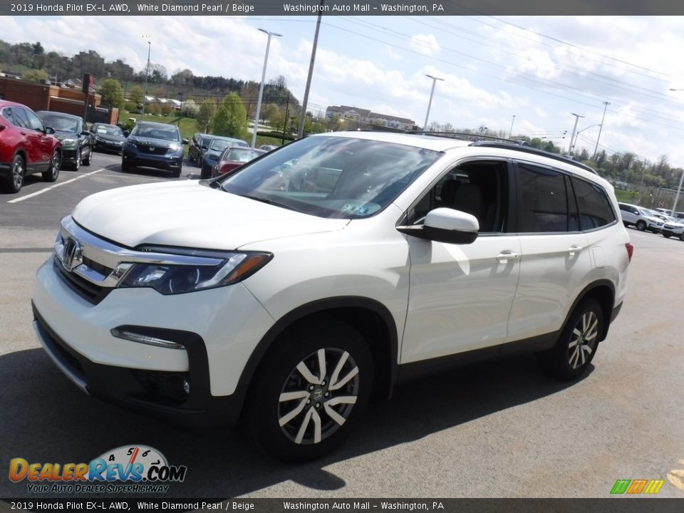 2019 Honda Pilot EX-L AWD White Diamond Pearl / Beige Photo #6