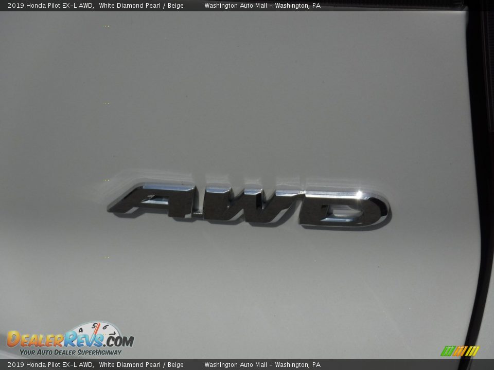 2019 Honda Pilot EX-L AWD White Diamond Pearl / Beige Photo #8