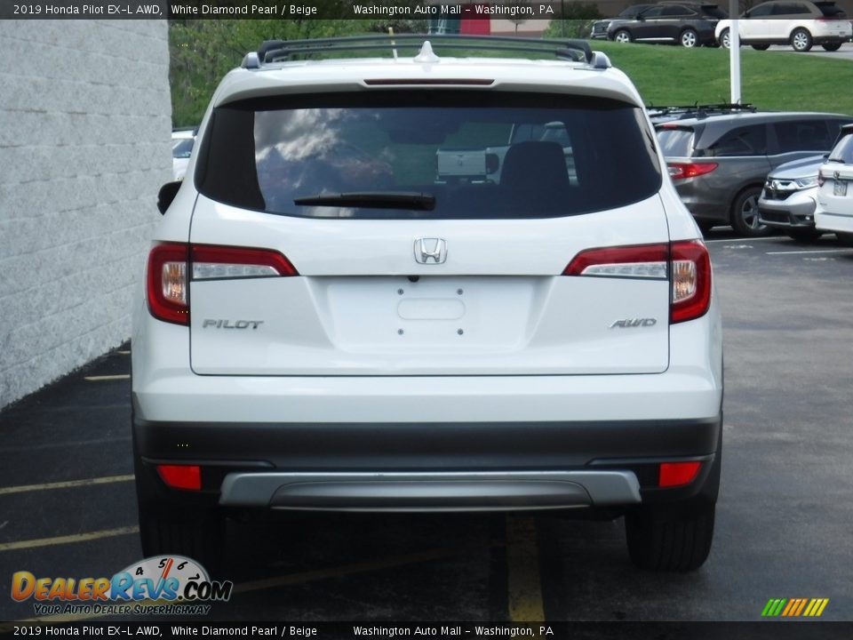 2019 Honda Pilot EX-L AWD White Diamond Pearl / Beige Photo #9