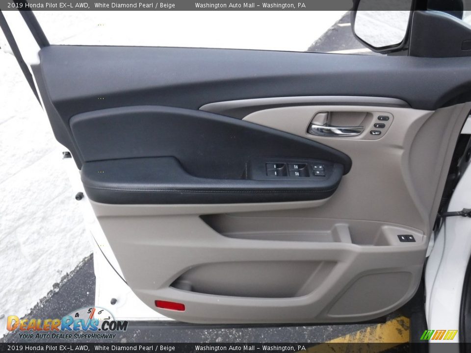 2019 Honda Pilot EX-L AWD White Diamond Pearl / Beige Photo #12