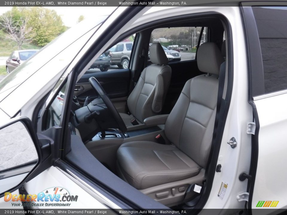 2019 Honda Pilot EX-L AWD White Diamond Pearl / Beige Photo #13