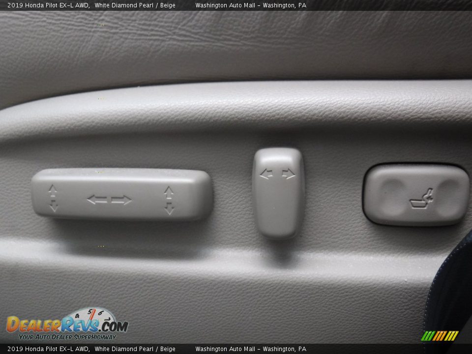 2019 Honda Pilot EX-L AWD White Diamond Pearl / Beige Photo #14
