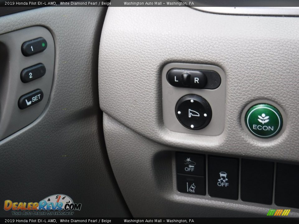 2019 Honda Pilot EX-L AWD White Diamond Pearl / Beige Photo #15