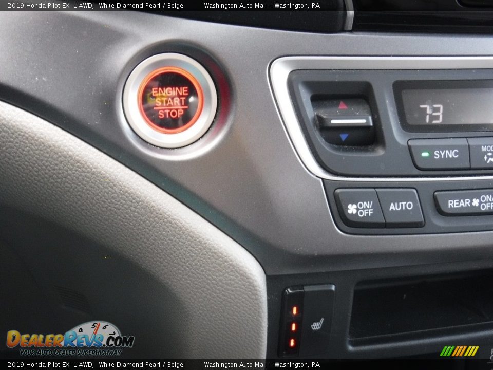 2019 Honda Pilot EX-L AWD White Diamond Pearl / Beige Photo #18