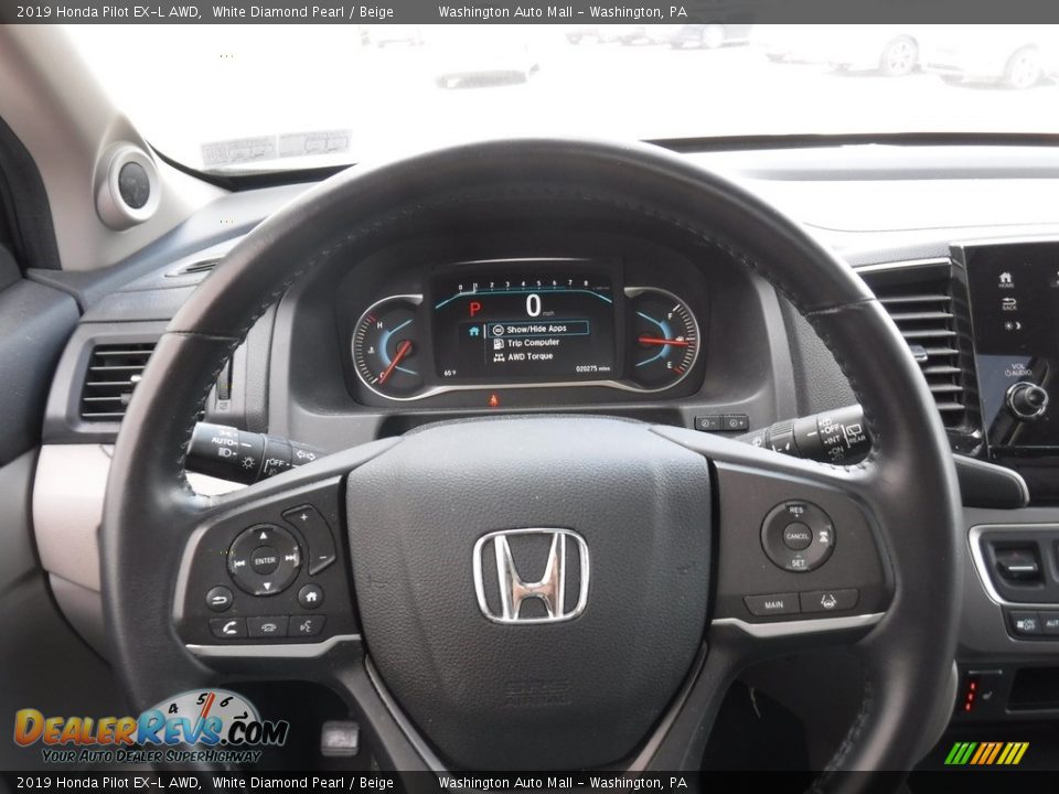 2019 Honda Pilot EX-L AWD White Diamond Pearl / Beige Photo #21