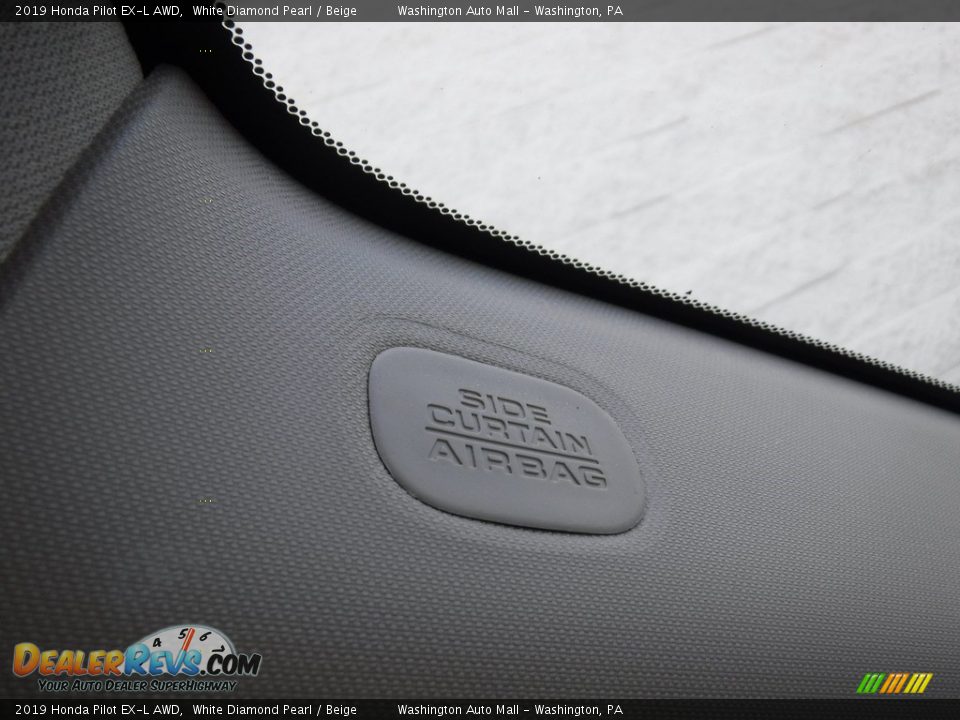 2019 Honda Pilot EX-L AWD White Diamond Pearl / Beige Photo #24