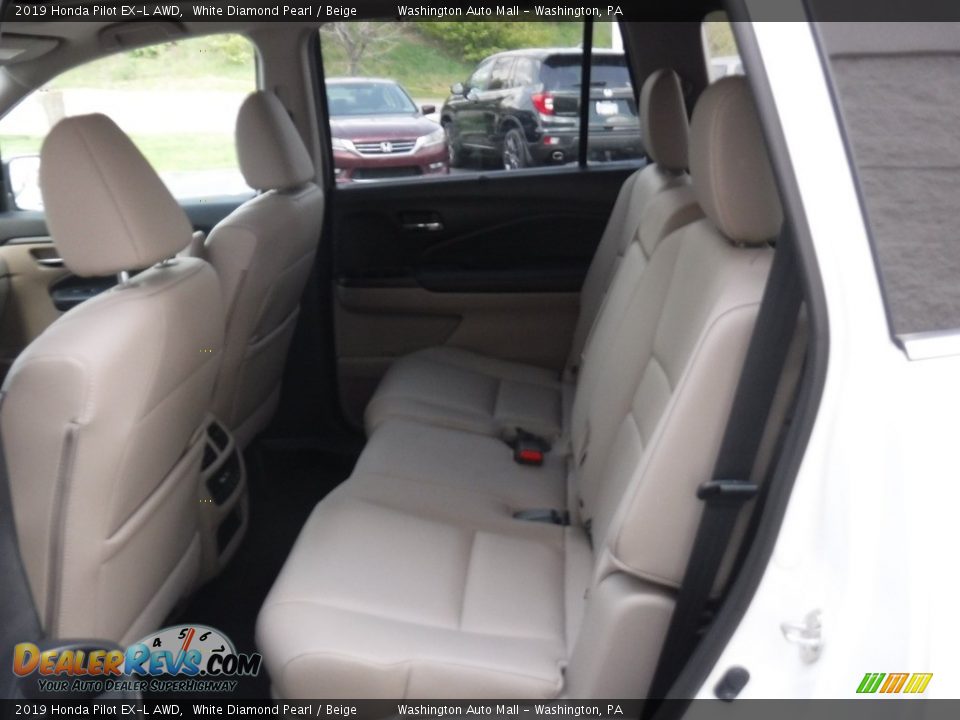 2019 Honda Pilot EX-L AWD White Diamond Pearl / Beige Photo #25