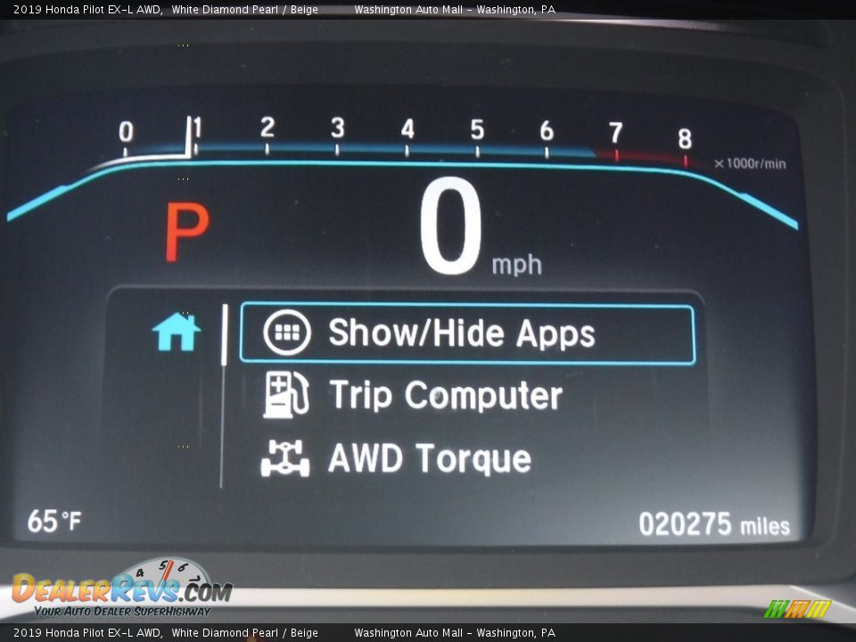 2019 Honda Pilot EX-L AWD White Diamond Pearl / Beige Photo #33