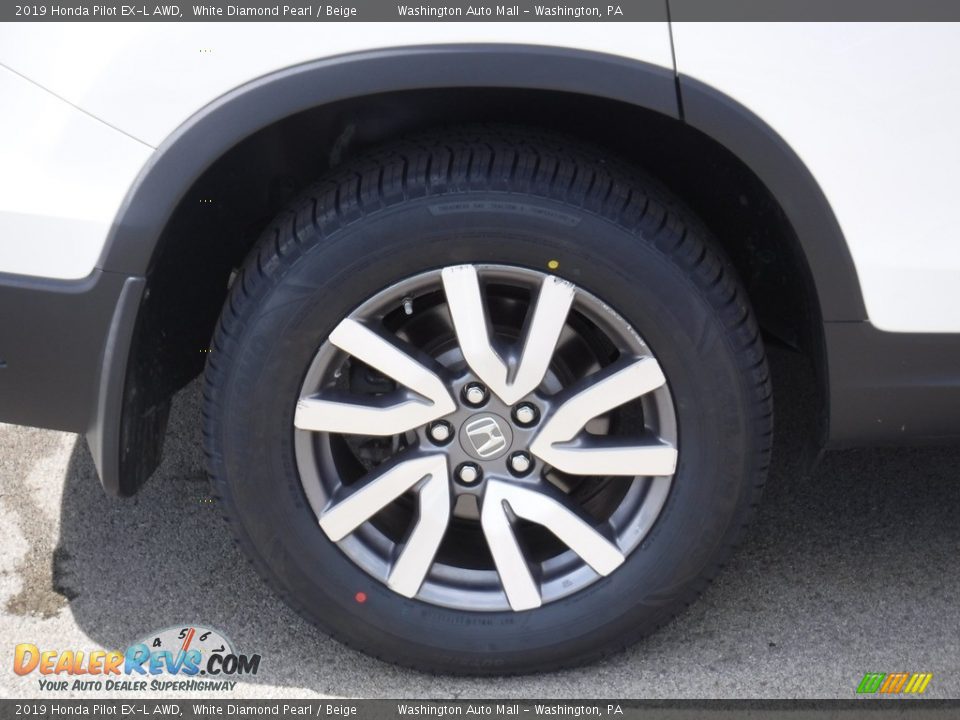 2019 Honda Pilot EX-L AWD White Diamond Pearl / Beige Photo #3