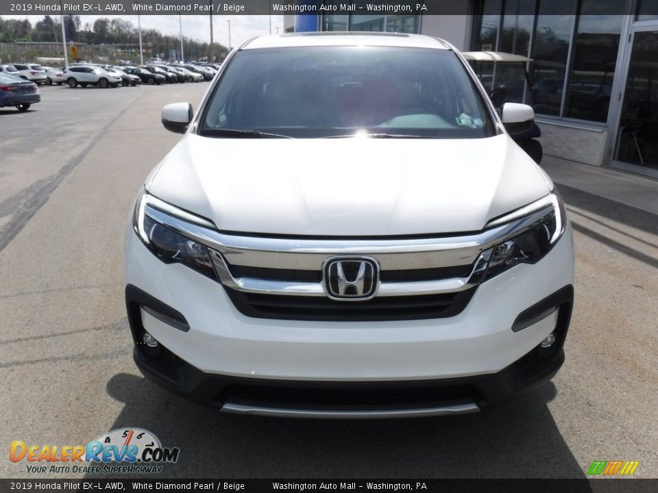 2019 Honda Pilot EX-L AWD White Diamond Pearl / Beige Photo #5