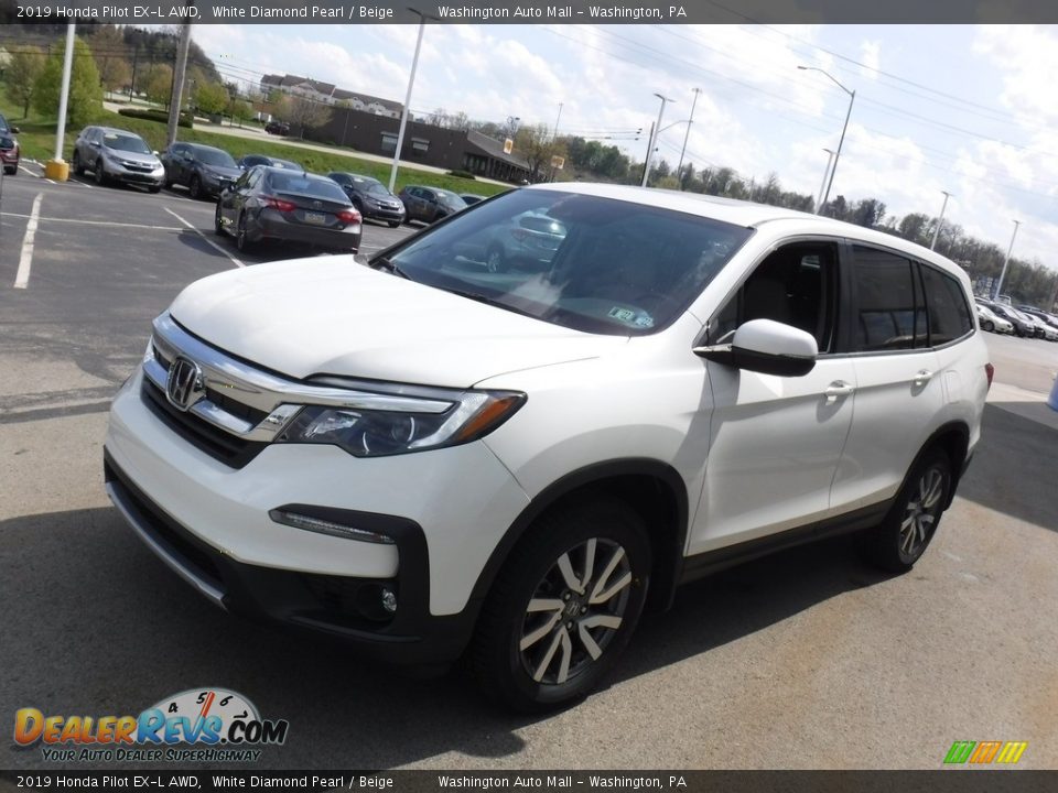 2019 Honda Pilot EX-L AWD White Diamond Pearl / Beige Photo #6