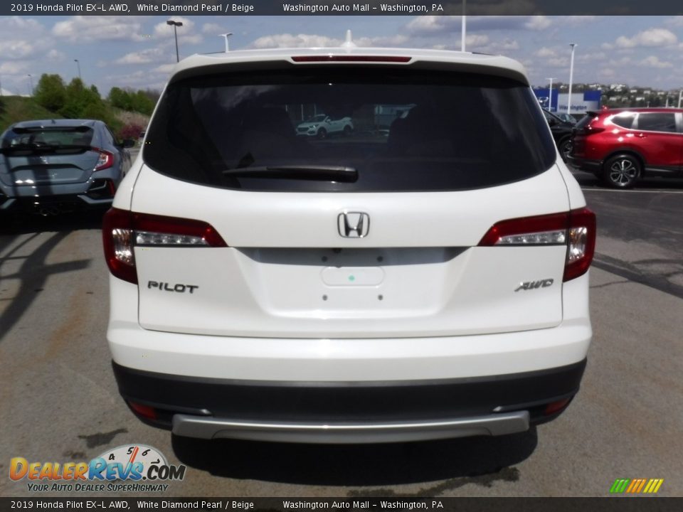 2019 Honda Pilot EX-L AWD White Diamond Pearl / Beige Photo #8