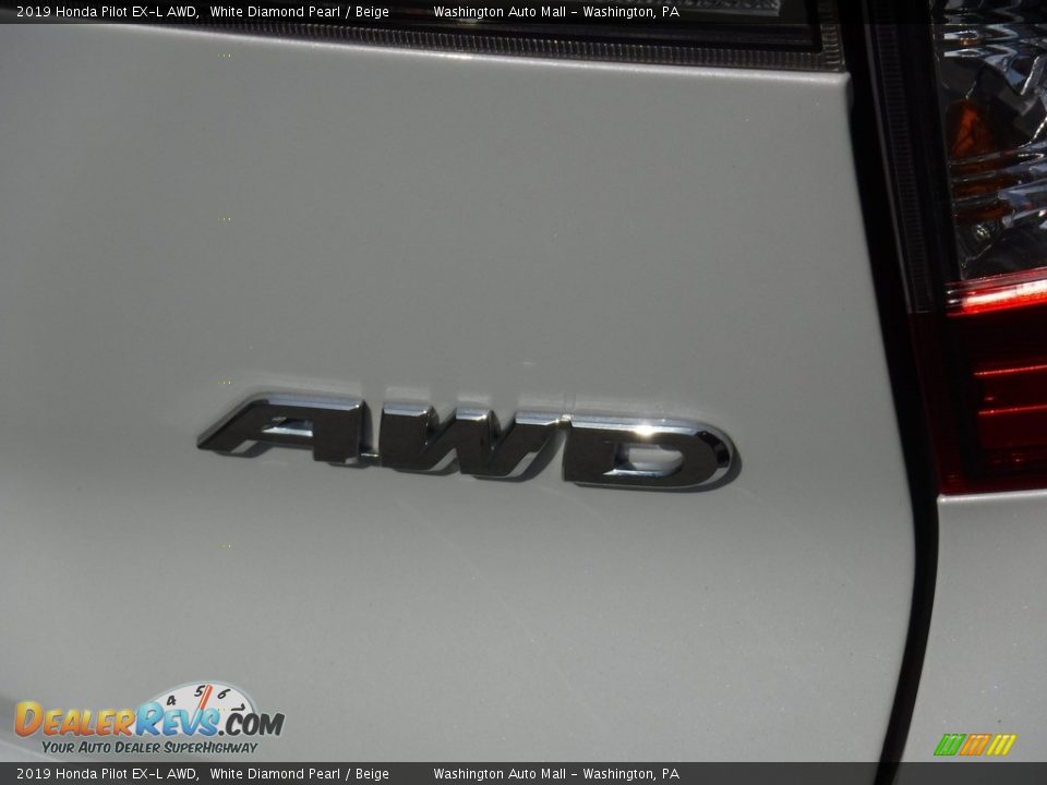 2019 Honda Pilot EX-L AWD White Diamond Pearl / Beige Photo #10
