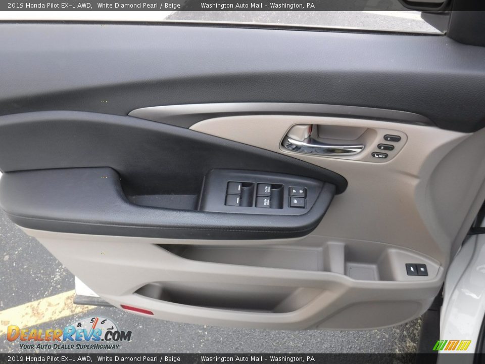 2019 Honda Pilot EX-L AWD White Diamond Pearl / Beige Photo #12