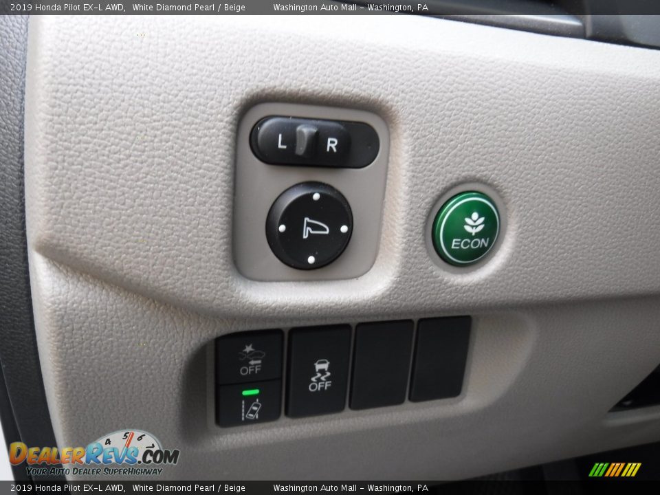 2019 Honda Pilot EX-L AWD White Diamond Pearl / Beige Photo #14