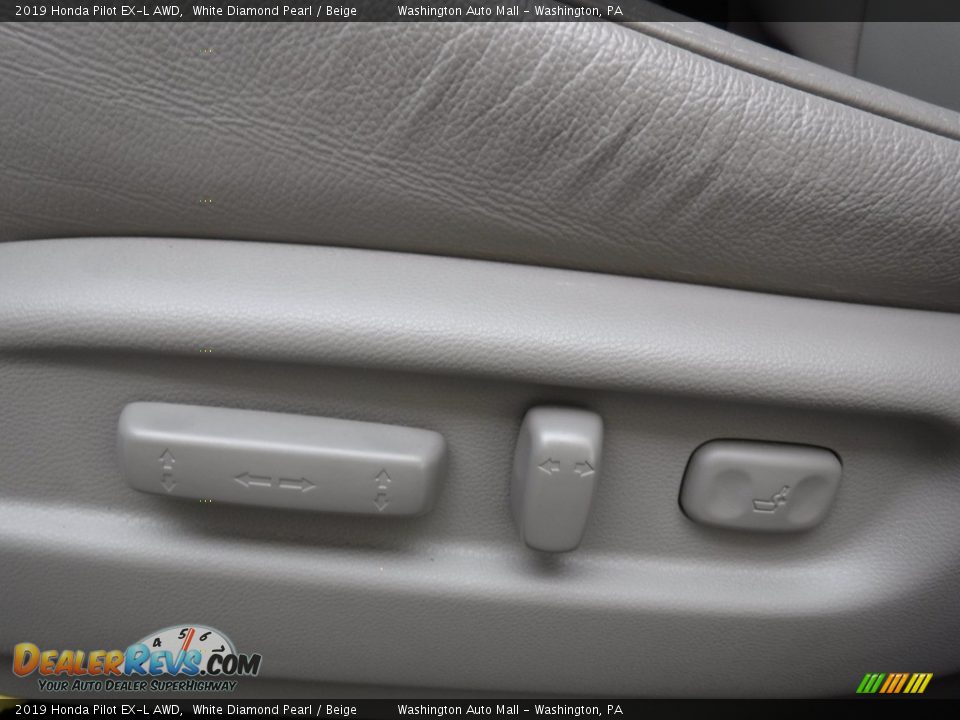 2019 Honda Pilot EX-L AWD White Diamond Pearl / Beige Photo #16