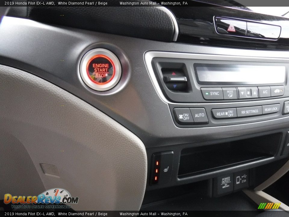 2019 Honda Pilot EX-L AWD White Diamond Pearl / Beige Photo #22