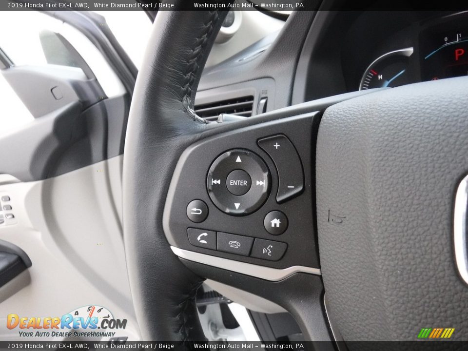 2019 Honda Pilot EX-L AWD White Diamond Pearl / Beige Photo #23