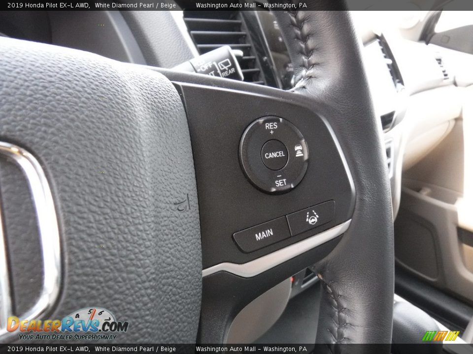2019 Honda Pilot EX-L AWD White Diamond Pearl / Beige Photo #24