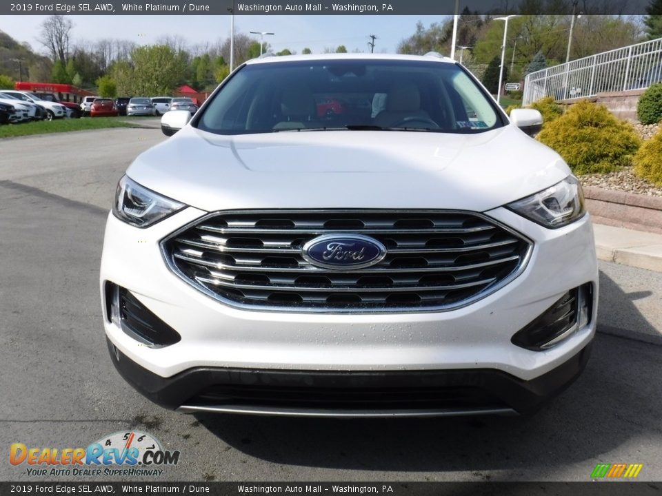 2019 Ford Edge SEL AWD White Platinum / Dune Photo #9