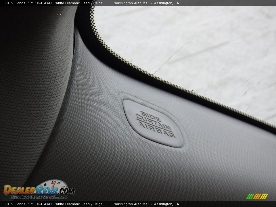 2019 Honda Pilot EX-L AWD White Diamond Pearl / Beige Photo #25