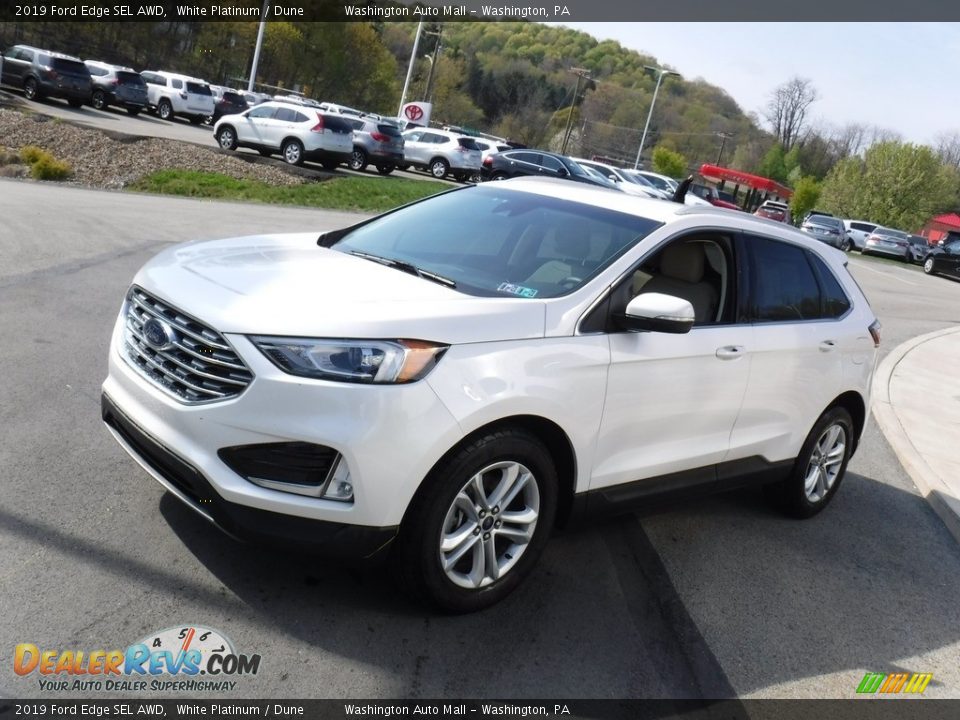 2019 Ford Edge SEL AWD White Platinum / Dune Photo #10