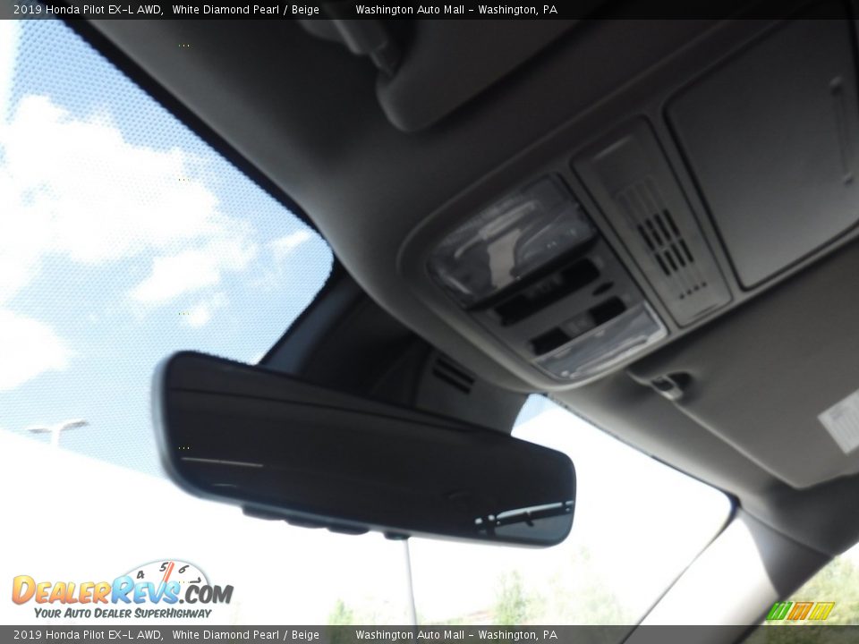 2019 Honda Pilot EX-L AWD White Diamond Pearl / Beige Photo #26
