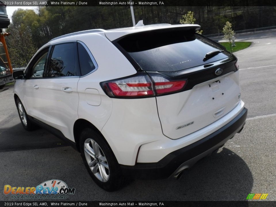 2019 Ford Edge SEL AWD White Platinum / Dune Photo #13