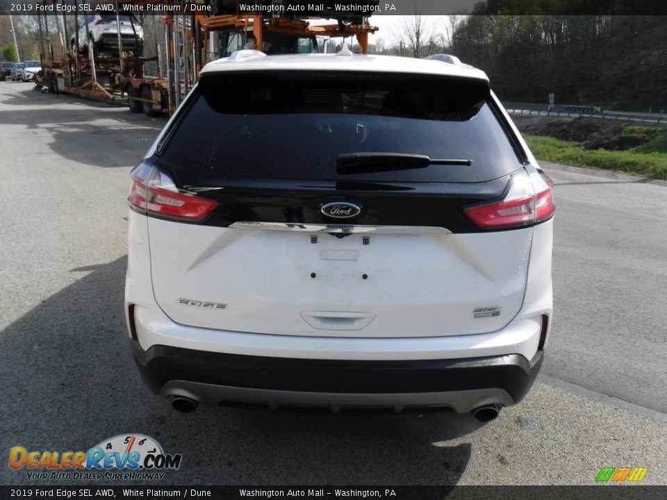 2019 Ford Edge SEL AWD White Platinum / Dune Photo #14