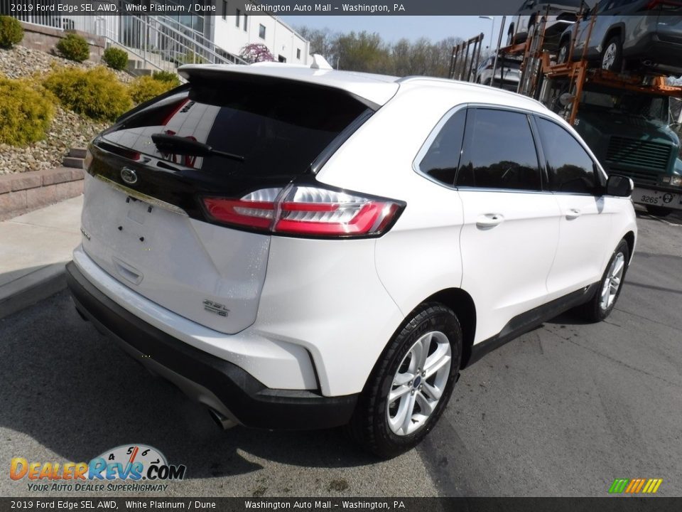 2019 Ford Edge SEL AWD White Platinum / Dune Photo #15