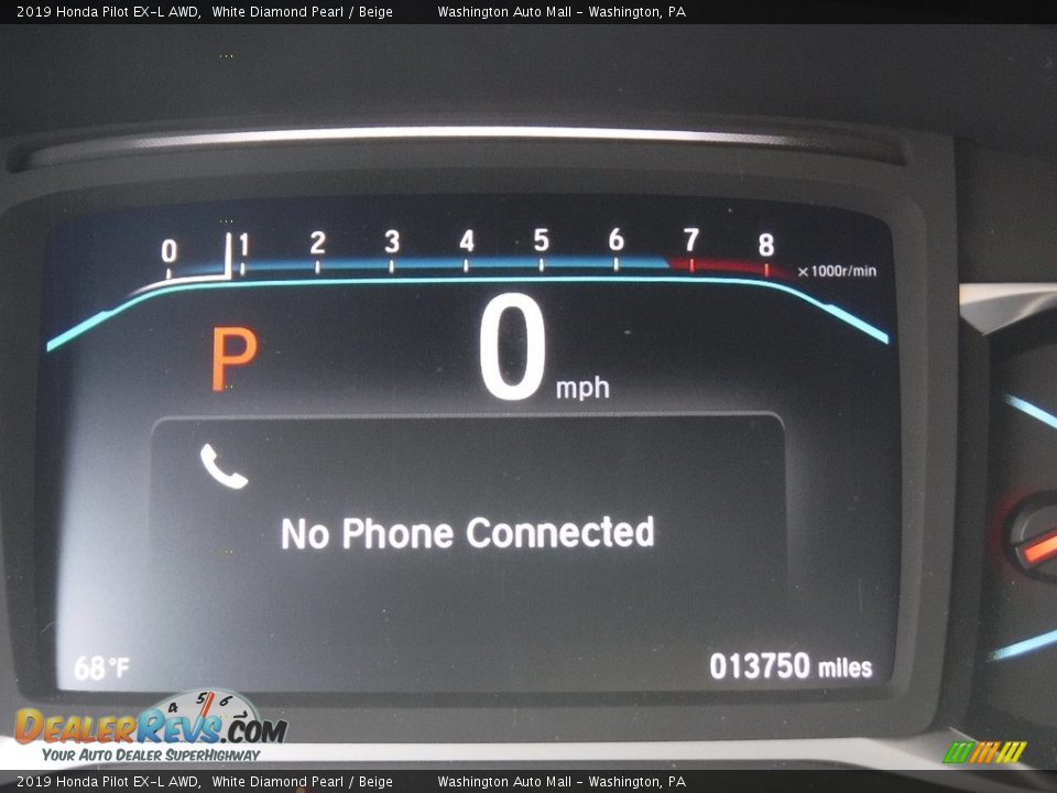 2019 Honda Pilot EX-L AWD White Diamond Pearl / Beige Photo #35