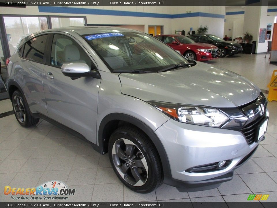 2018 Honda HR-V EX AWD Lunar Silver Metallic / Gray Photo #3