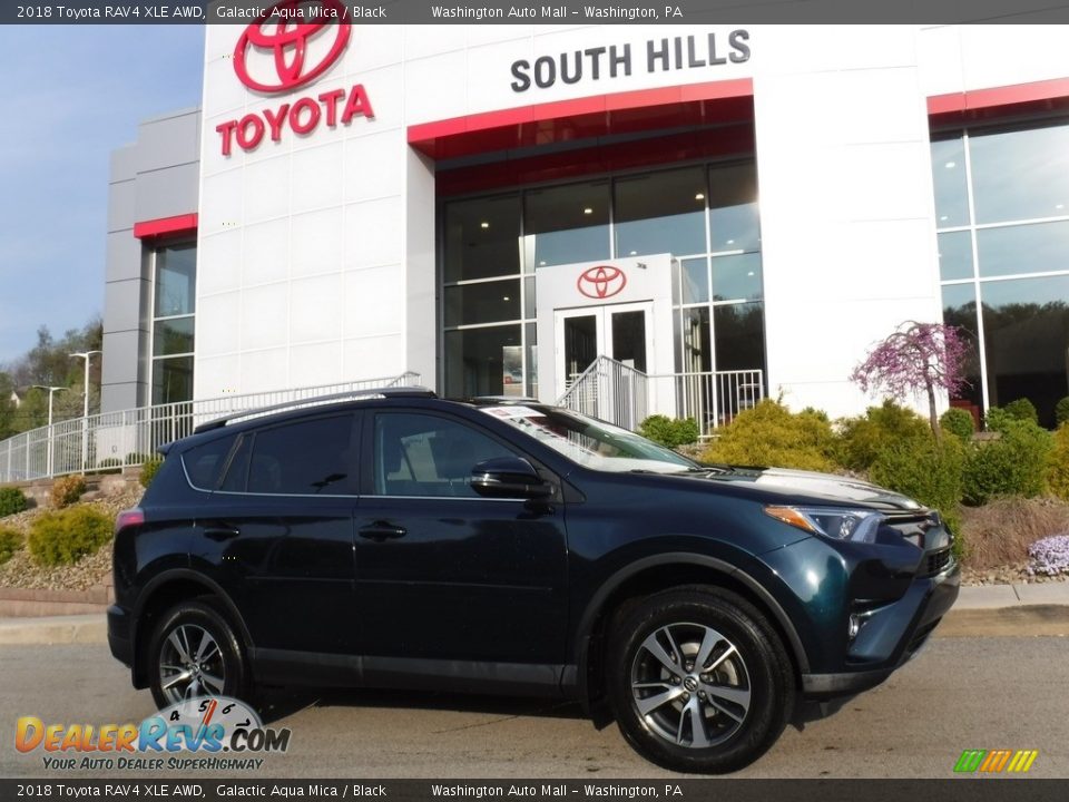2018 Toyota RAV4 XLE AWD Galactic Aqua Mica / Black Photo #2