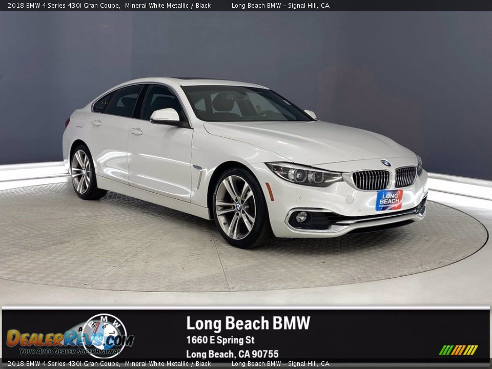 2018 BMW 4 Series 430i Gran Coupe Mineral White Metallic / Black Photo #1