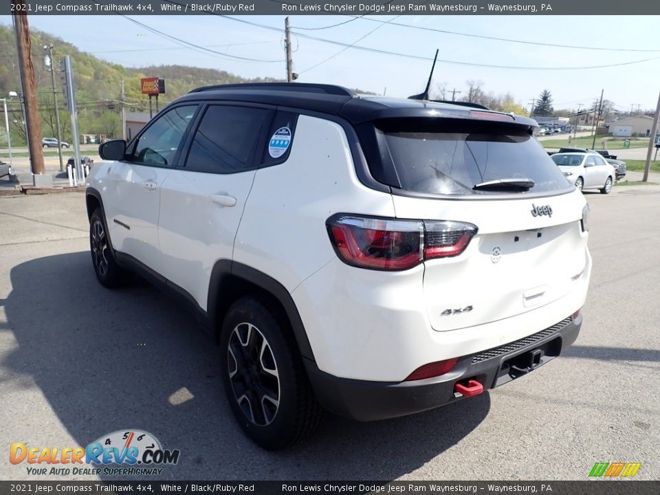 2021 Jeep Compass Trailhawk 4x4 White / Black/Ruby Red Photo #3