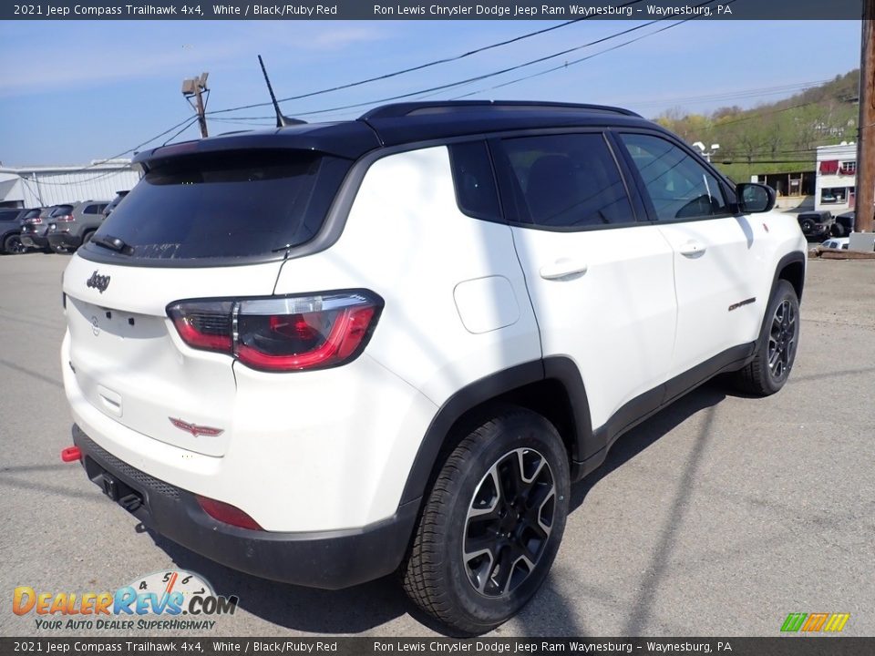 2021 Jeep Compass Trailhawk 4x4 White / Black/Ruby Red Photo #5