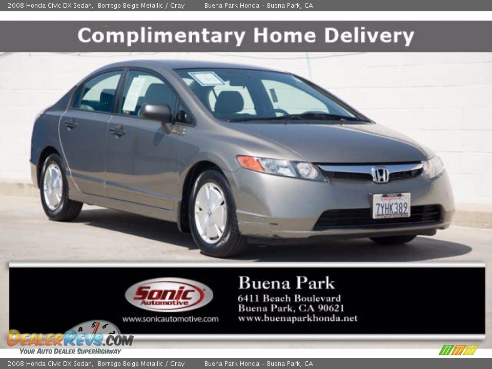 2008 Honda Civic DX Sedan Borrego Beige Metallic / Gray Photo #1