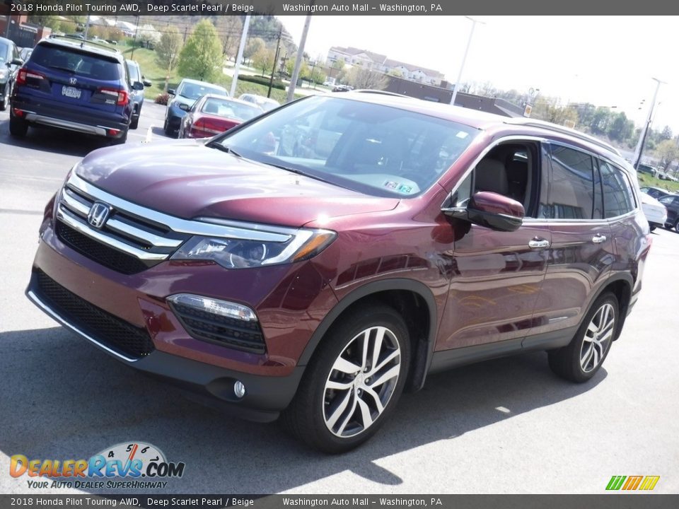 2018 Honda Pilot Touring AWD Deep Scarlet Pearl / Beige Photo #6