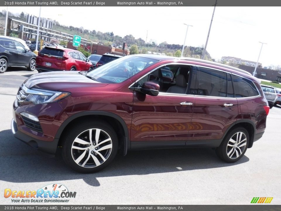 2018 Honda Pilot Touring AWD Deep Scarlet Pearl / Beige Photo #7